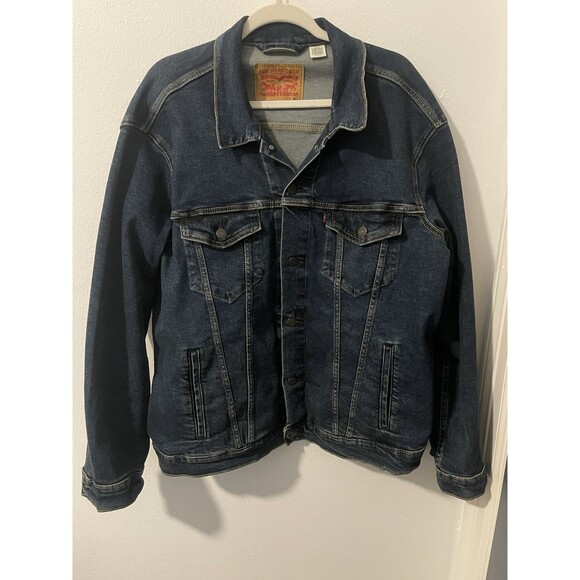 Levi's Strauss Denim Trucker Jean Jacket Men's Size XL WPL423 CA00342 Dark Wash - Picture 3 of 14